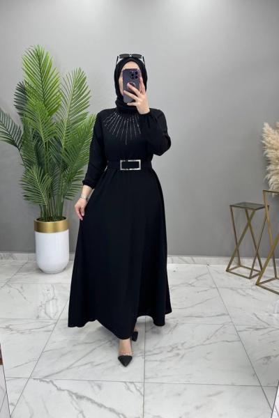 Leyla Elbise Siyah  Siyah