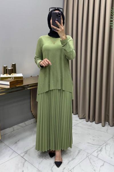 Mayda Etekli Takım Mint Mint Yeşili