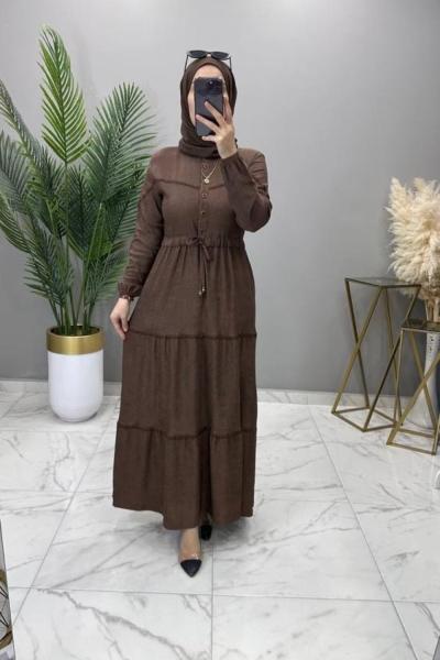 Mehtap Elbise Kahve  Kahverengi
