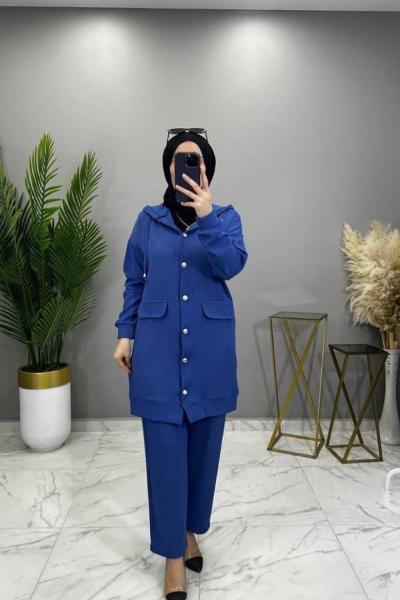 Melike Ceket Takım İndigo İndigo