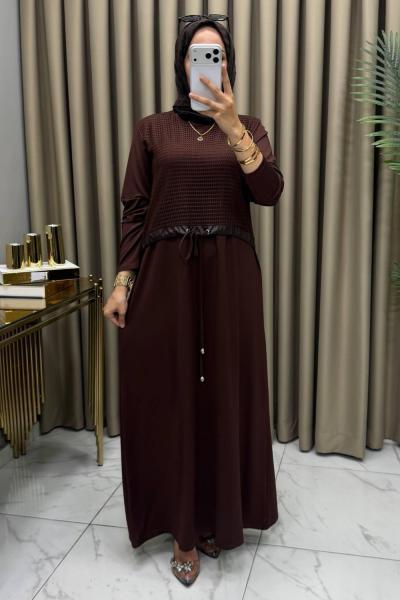 Melina Elbise Kahve Kahverengi