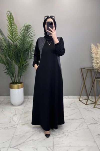 Mercan Elbise Siyah Siyah