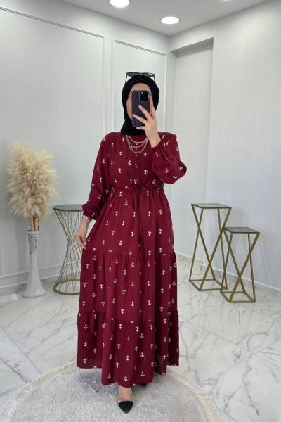 Merve Elbise Bordo Bordo