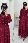 Merve Elbise Bordo Bordo