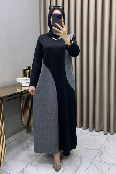 Meva Elbise Siyah Siyah