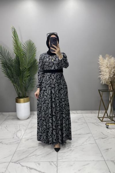 Mina Elbise Siyah Siyah