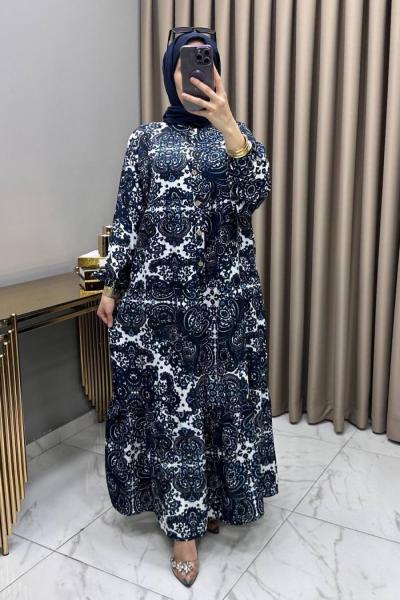 Mina Elbise Lacivert  Lacivert