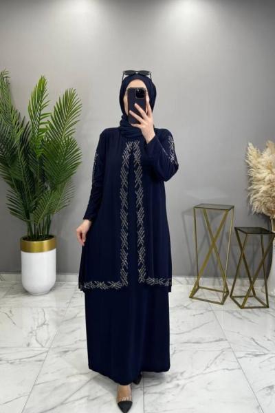 Minel Abiye Elbise Lacivert Lacivert