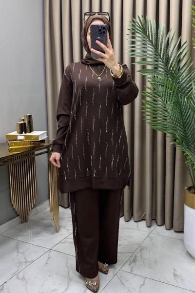 Naz Takım Kahve Kahverengi