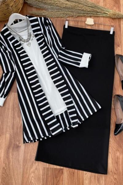 Nazan İkili Takım (ceket içlik) Siyah Beyaz