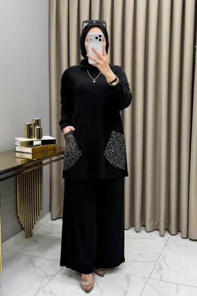 Neslihan Takım Siyah Siyah