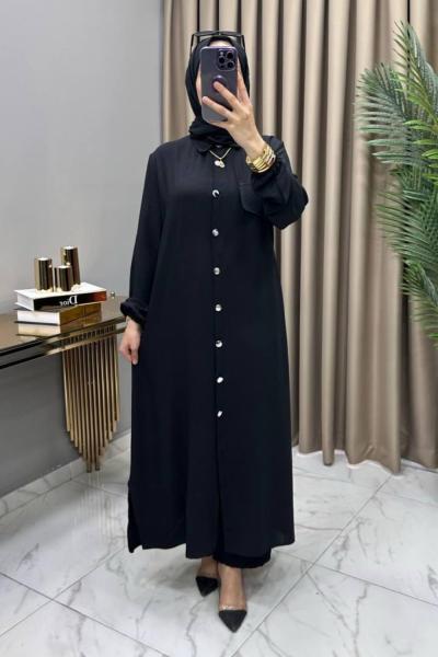 Neslişah Takım Siyah Siyah