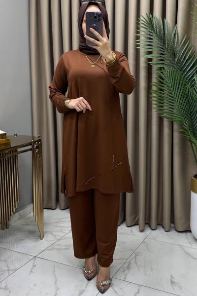 Nevin Takım Kahve Kahverengi