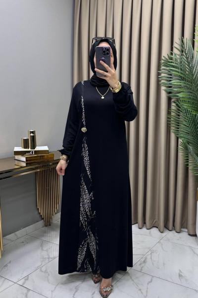 Nilüfer Elbise Siyah Siyah