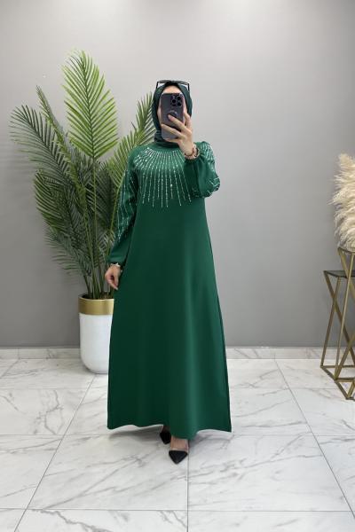 Nuran Abiye Elbise Zümrüt  Zümrüt