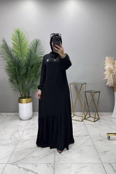 Nurgül Elbise Siyah Siyah