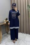 Özge Ribanalı Takım Lacivert  Lacivert