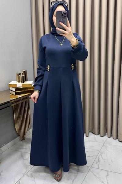 Öznur Elbise Lacivert  Lacivert