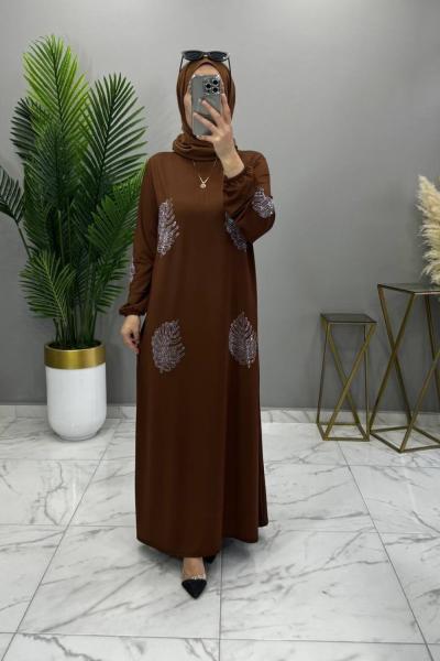 Palmiye Elbise Taba Taba