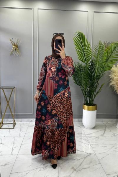 Papatya Elbise Kahve  Kahverengi