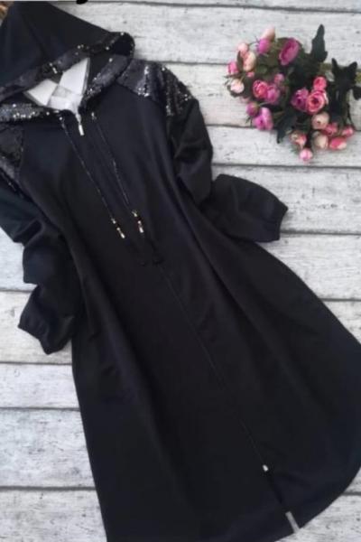 Payetli Kap Siyah Siyah