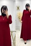 Pelin Elbise Bordo Bordo