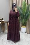 Pelin Elbise Saks Mürdüm Mürdüm