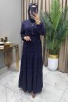 Pelin Elbise Saks Lacivert  Lacivert