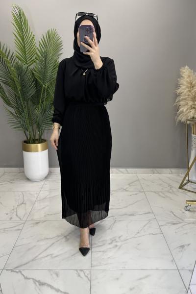 Peri Şifon Elbise Siyah  Siyah