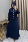 Pullu Etekli Takım Lacivert  Lacivert