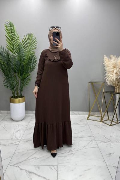 Rabia Elbise Kahve  Kahverengi