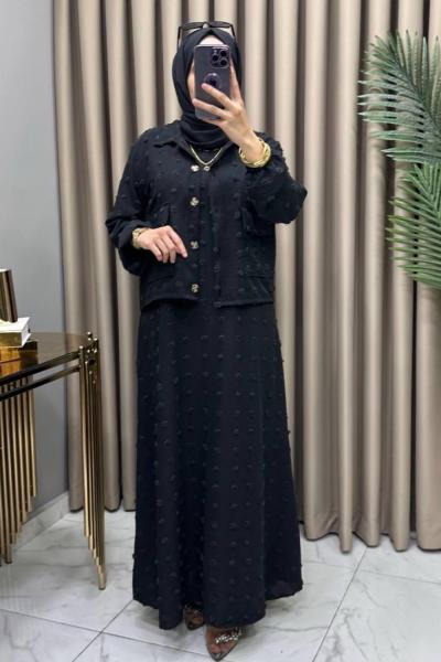 Rana Ceketli Elbise Takım Siyah Siyah