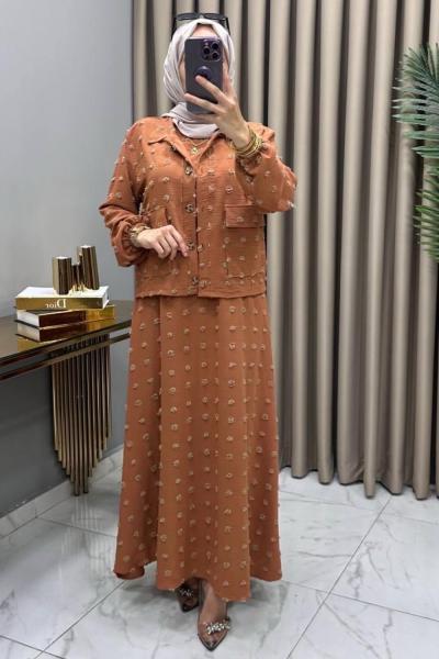 Rana Ceketli Elbise Takım Turuncu Turuncu