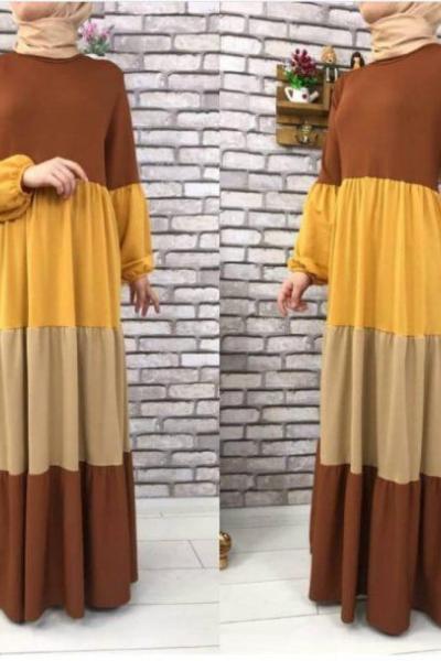 renk katmanlı elbise tarçın Tarçın