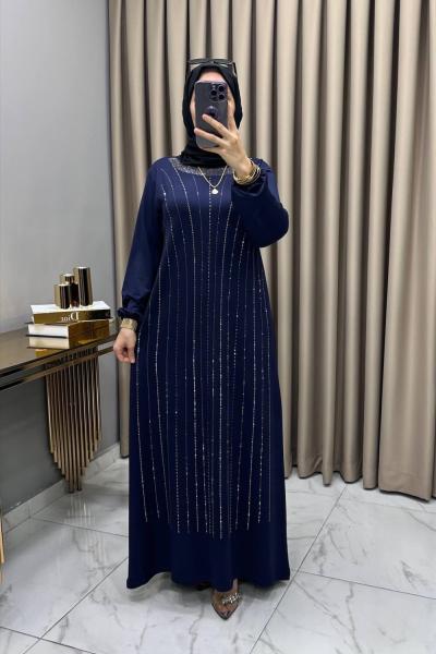 Reyhan Abiye Elbise Lacivert Lacivert