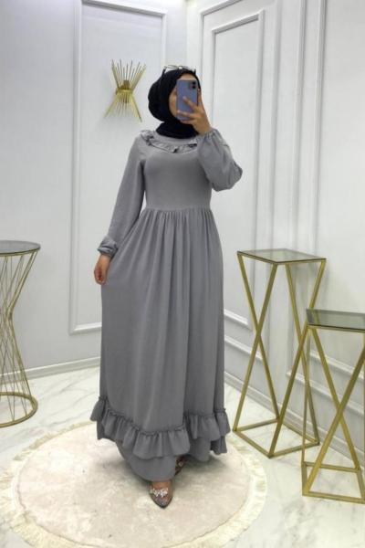 Safiye Elbise Gri Gri