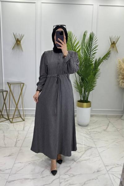 Sahra Elbise Gri Gri