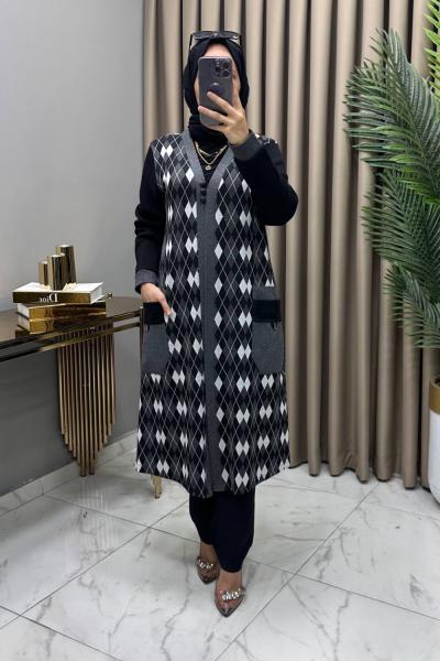 Sahra Kaşe Kap Siyah Siyah