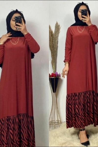 Sandy Detay Elbise Kiremit Kiremit