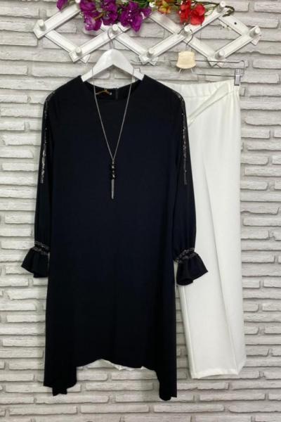 Şangal İpek Tek Tunik Siyah  Siyah