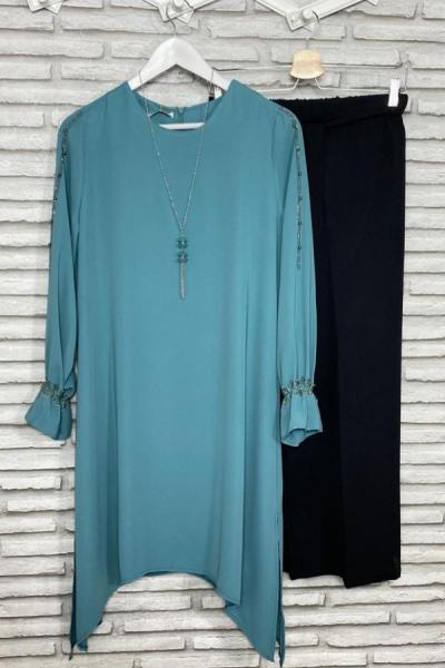 Şangal İpek Tek Tunik Mint Yeşili Mint Yeşili