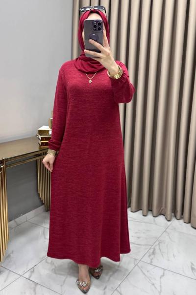 Şebnem Elbise Bordo Bordo