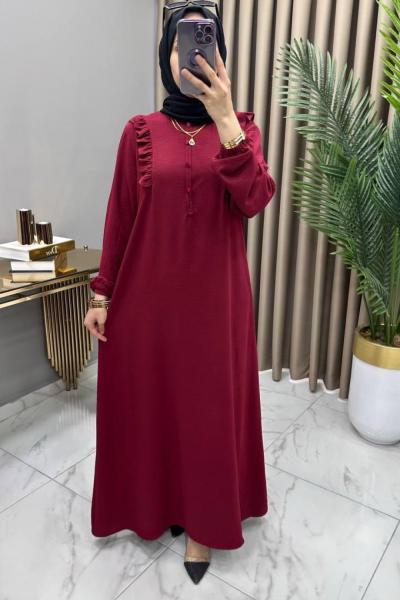 Sedef Elbise Bordo Bordo