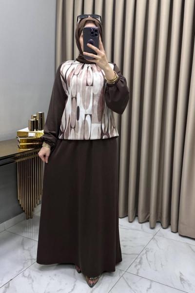 Şehnaz Takım Kahve Kahverengi