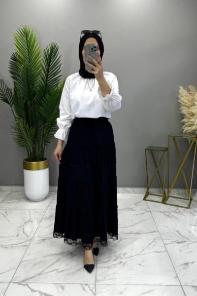 Selda Etek Siyah Siyah