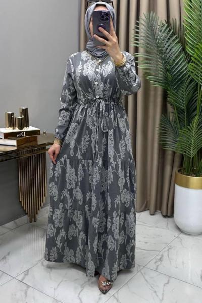 Selen Elbise Gri Gri