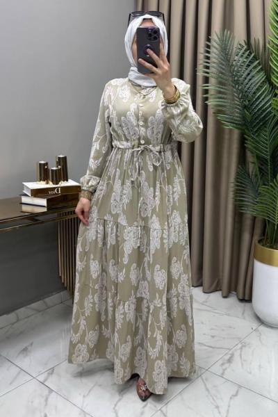 Selen Elbise Kürlü Yeşil Yeşil