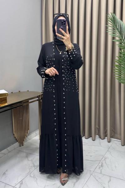 Şevin Abaya Takım Siyah