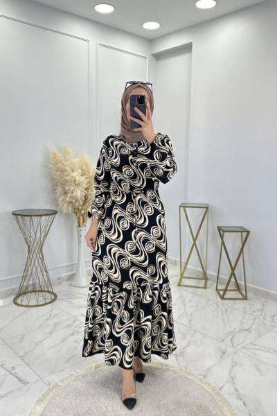 Sezen Elbise Vizon Vizon Siyah