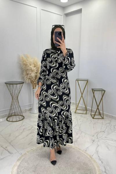 Sezen Elbise Siyah  Siyah Beyaz